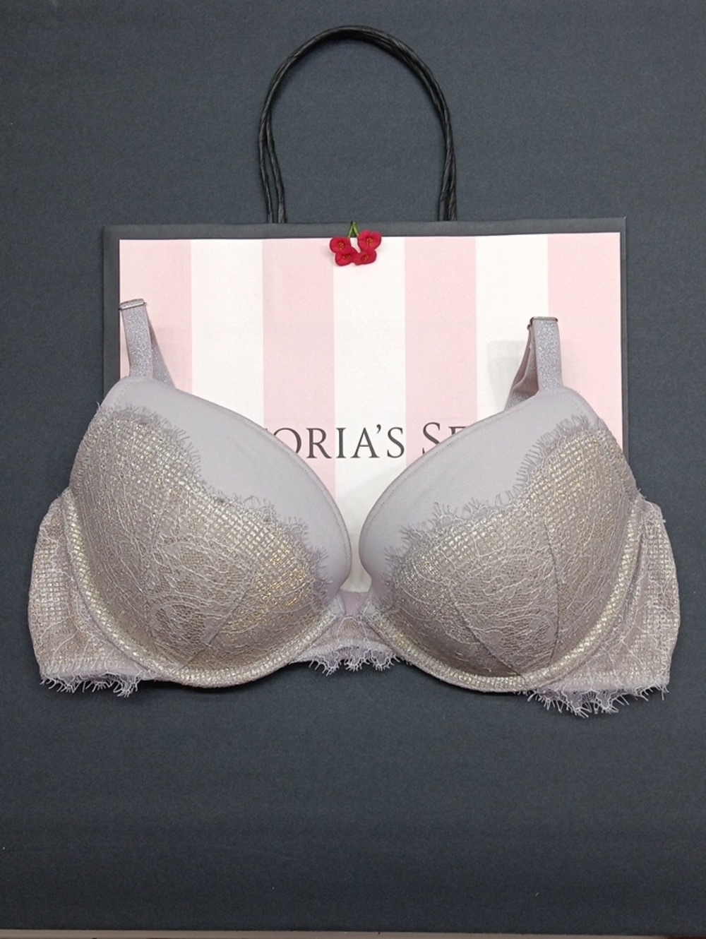 Victoria's Secret Shimmery Lace Push-Up in Light Lavender Dream Angels Size36C